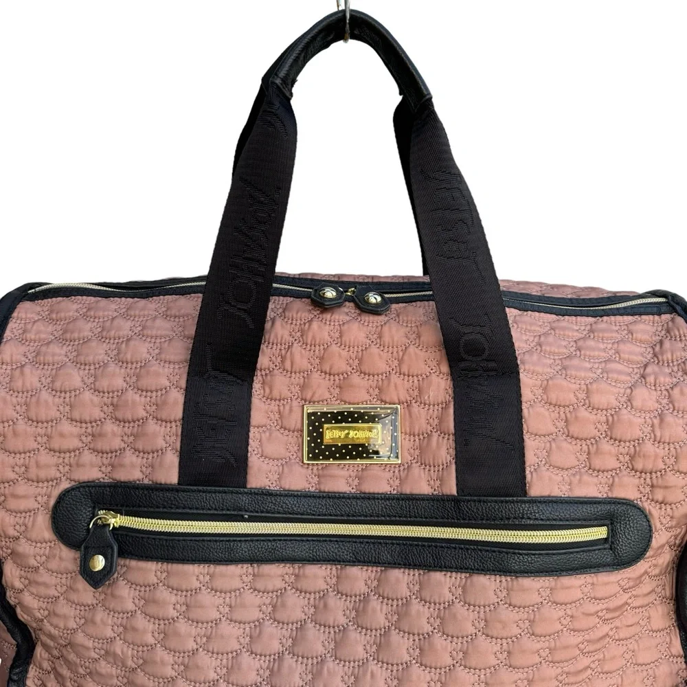 Betsy Johnson Quilted Travel Baby Duffle Bag